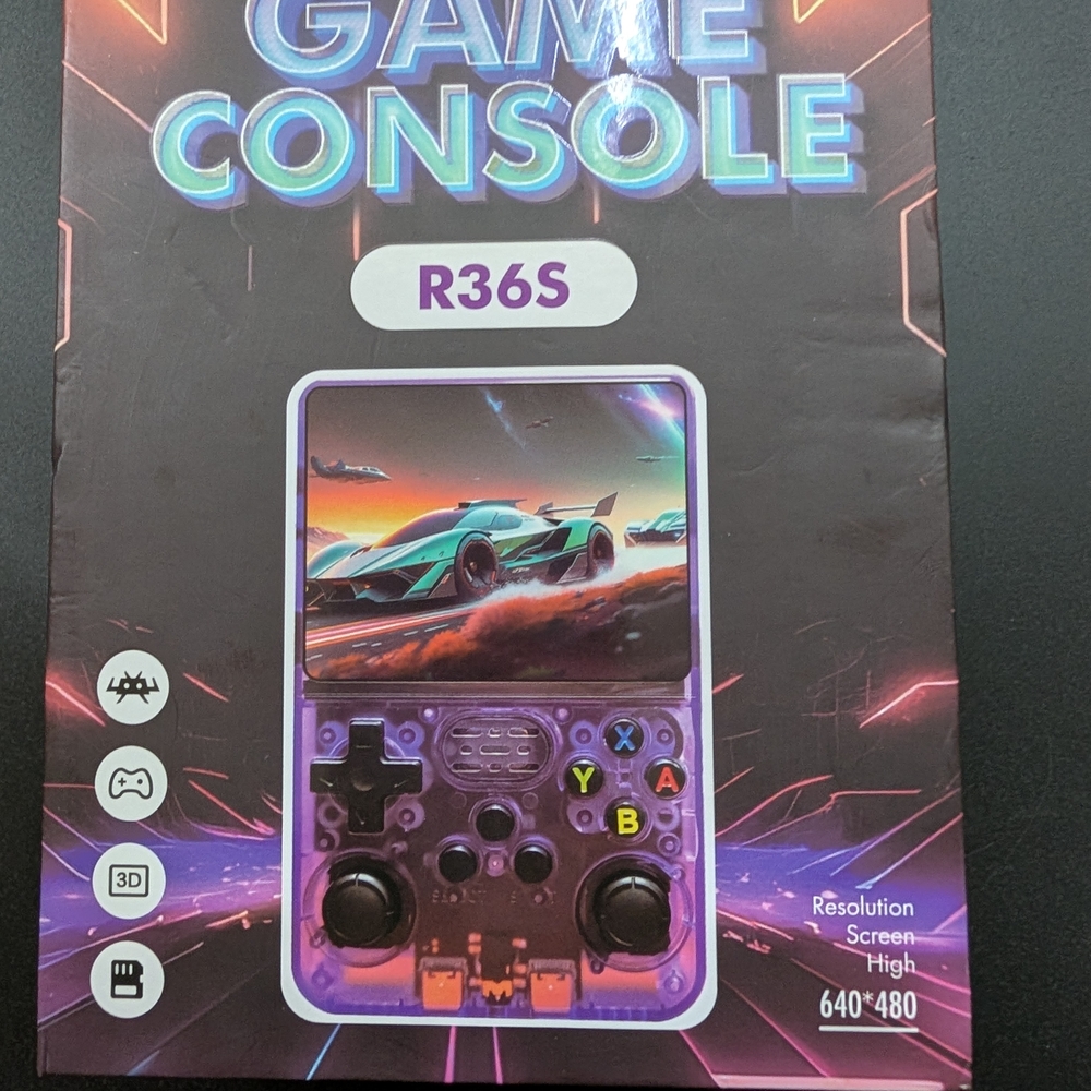 Handheld R36S Game Console- 3.5 Inch-Purple- New Inbox